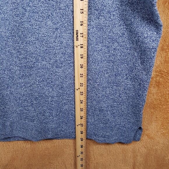 THEORY Sweater Mens XXL Blue 1/4 Zip Pullover Cotton Marled Knit WALTON $245 - Picture 7 of 8